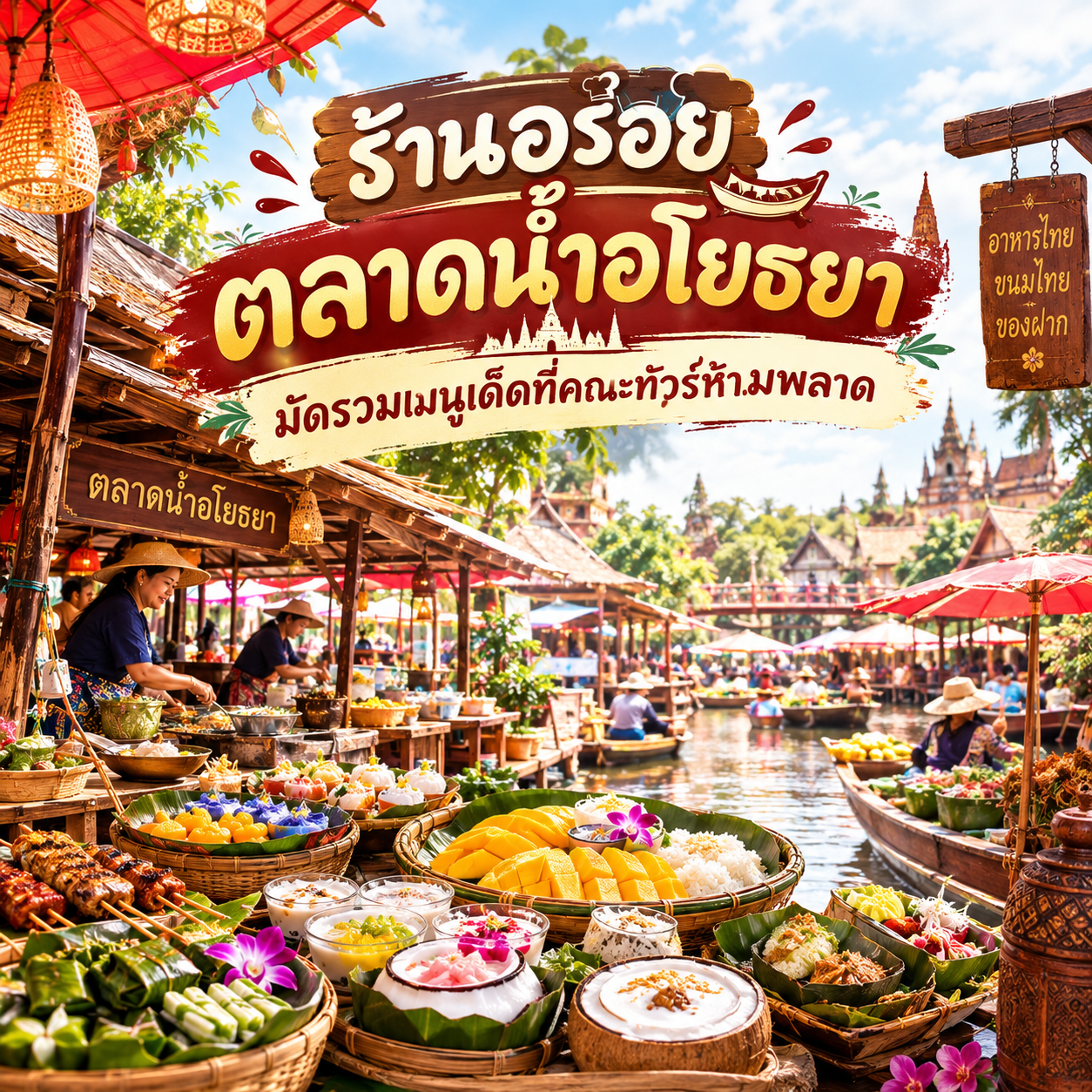 “ร้านอร่อยตลาดน้ำอโยธยา” มัดรวมเมนูเด็ดที่คณะทัวร์ห้ามพลาด